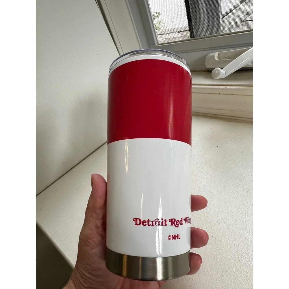 Detroit Red Wings 20oz Stainless Steel Tumbler Red White NHL Travel Mug Lid
